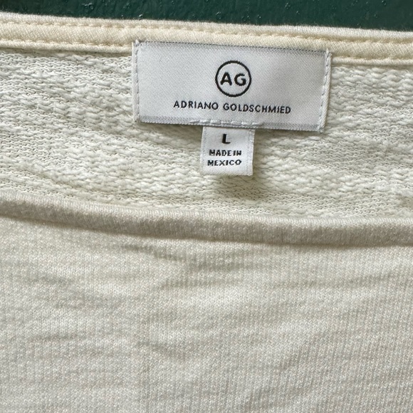 AG Adriano Goldschmied Walker Puff Sleeve Ivory sweatshirt. Pre-owned Size L - Picture 5 of 7